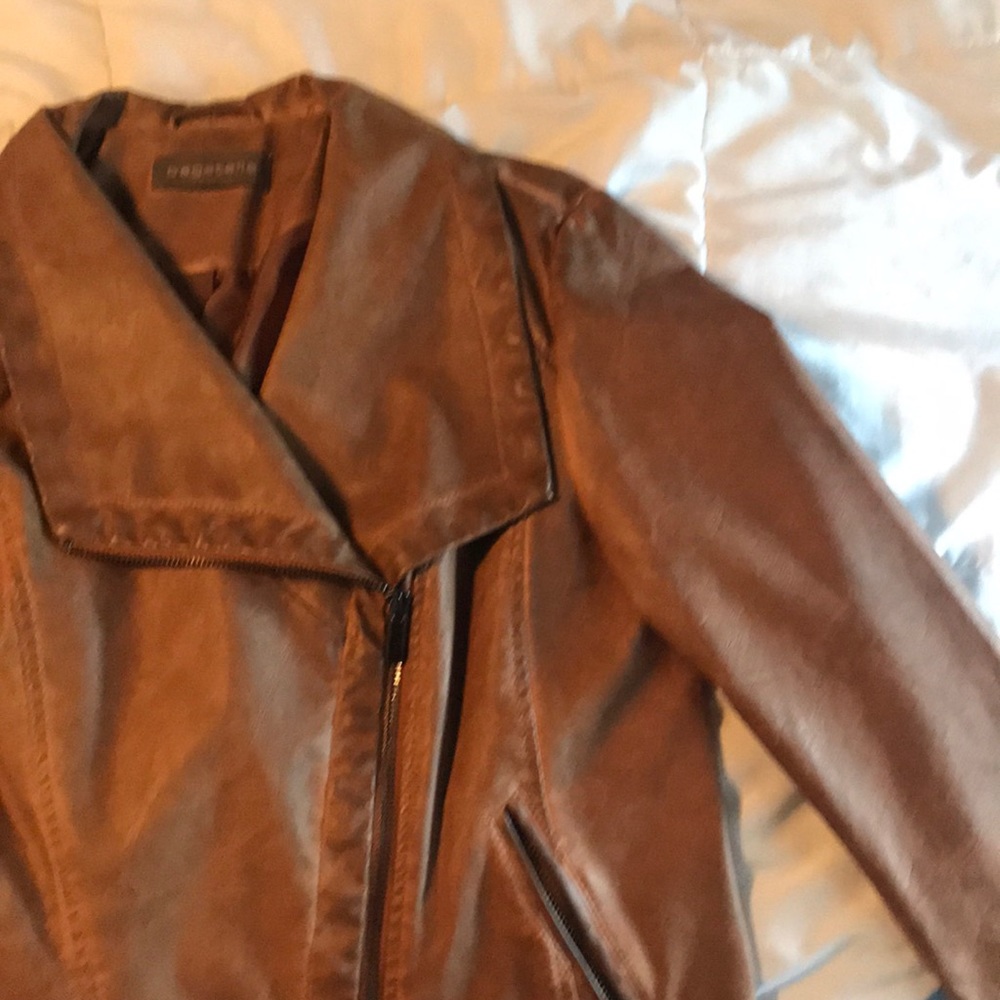 Tan leather Moto jacket